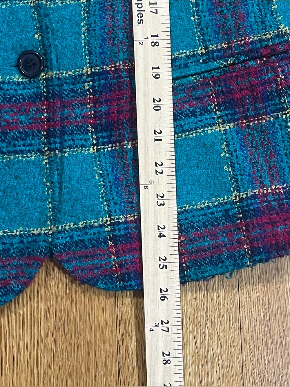 Vintage 80s Koret Plaid Wool Blend Tweed Blazer Jacket Size 10 Retro Career Glam - Picture 11 of 16
